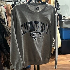 Surf Style Gray Clearwater Beach Crewneck Sweater